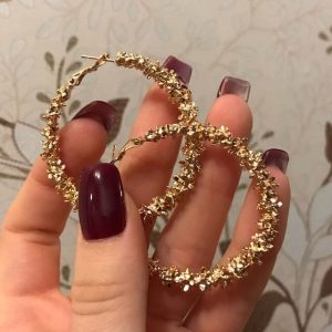 Earings Women For Gold Round Pearl Set