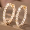 Copper Inlaid Zirconium Fashionable All-match Personalized Circle Earrings