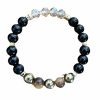 Natural Stone Punk Metallic Beaded Bracelet