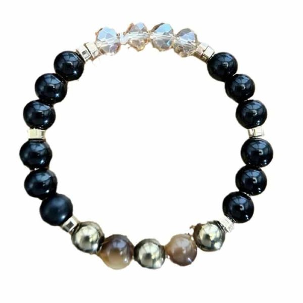 Natural Stone Punk Metallic Beaded Bracelet