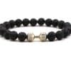 8mm Black Matte Volcanic Stone