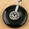 Natural Crystal Lotus Safety Buckle Pendant Multicolor Crystal Necklace