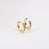 Half Circle Cubic Zirconia Earrings Titanium Steel Gold Plated