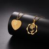 Stainless Steel Gold Snow Hualien Universe Flower-de-Luce December Flower Pendant Necklace