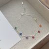 Pure Silver Round Colored Zircon Bracelet