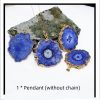 Irregular Natural Stone Gold-plated Flowers Pendant