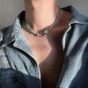 Shenlin Spirit Snake Stitching Lvzhu Men's Necklace Niche Design Advanced Light Luxury