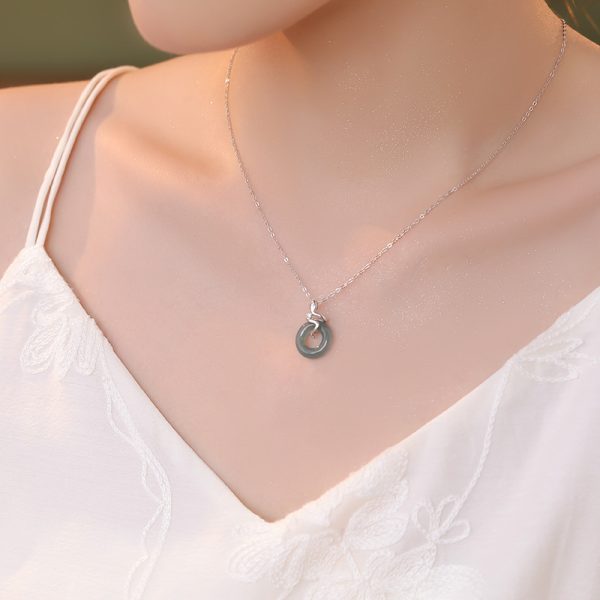 Women Peace Buckle Gold And Silver Necklace