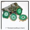 Irregular Natural Stone Gold-plated Flowers Pendant