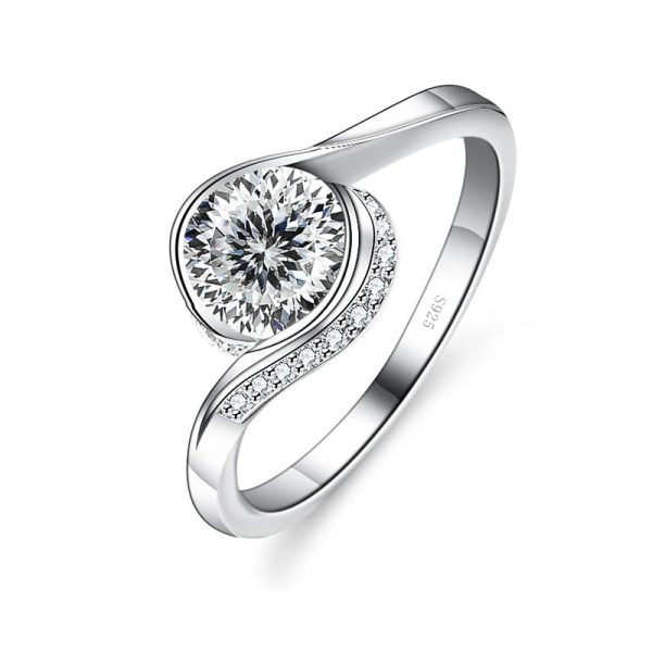 Moissanite Ring S925 Women's Sterling Silver