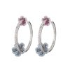 Heavy Industry Circle Colorful Flower Micro-inlaid Ear Ring