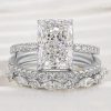 S925 Sterling Silver Super Shiny Ice Flower Cut Zircon Ring Suit