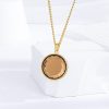 Titanium Steel Round Crystal Pendant Women's Necklace