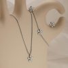New Stainless Steel Flower Bracelet Necklace And Earring Suit Simple Fashion
