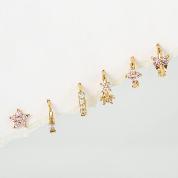 Fashion Zircon Flower Set Earrings