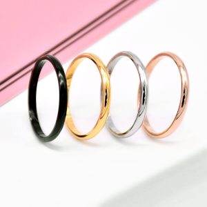 Couple Ultra-fine Glossy Titanium Steel Female Ring