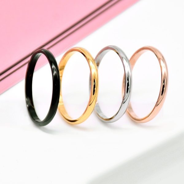 Couple Ultra-fine Glossy Titanium Steel Female Ring
