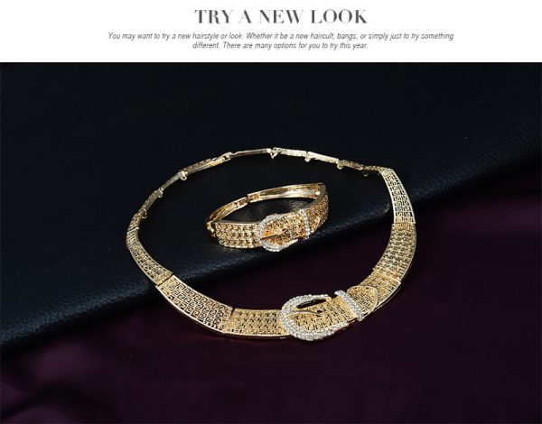 Popular Fashion Jewelry Necklace Earrings Four-piece Set
