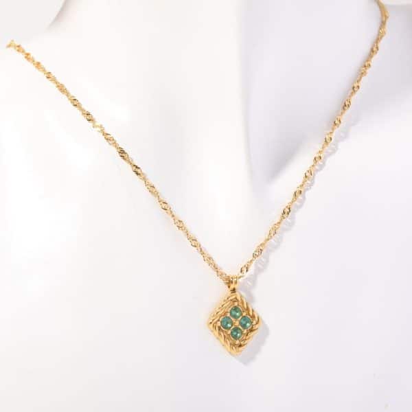 December Birthday Stone Necklace Quadrilateral