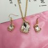 Set Jewelry Women's Luxury Water Drop Austrian Crystal Zircon Earrings Necklace