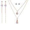 Zircon Necklace And Earrings Environmental Protection Color Jewelry Set