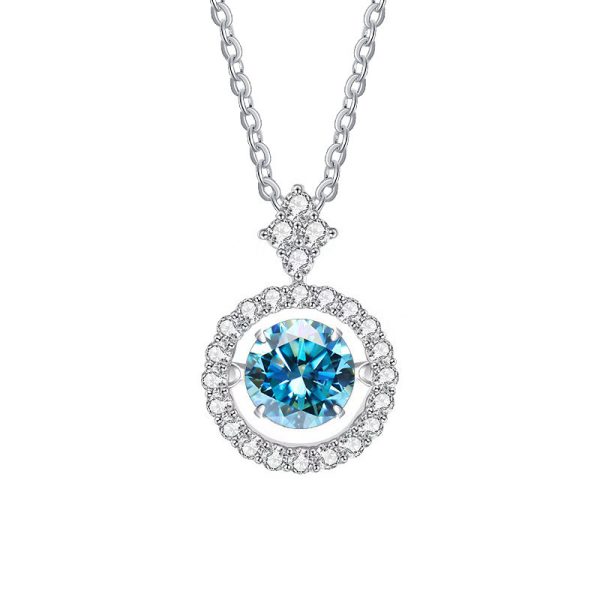 Live Hot S925 Sterling Silver Pulsatile Heart Moissanite Pendant Female Light-chasing Smart Clavicle Chain Moissanite Necklace