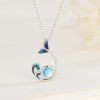 Japanese And Korean Style Fashion Artistic HAILANG Girl Heart Blue Clavicle Cross Chain