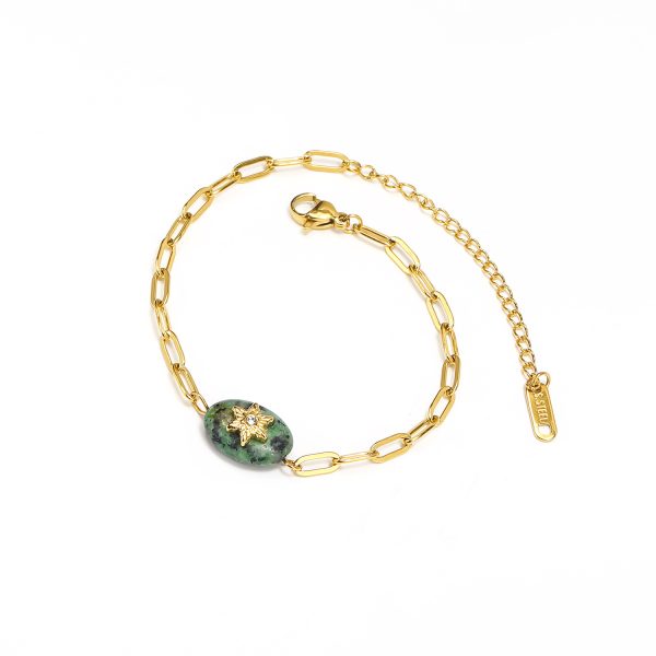 Retro Titanium Steel Plated 18K Gold Titanium Steel Bracelets Female