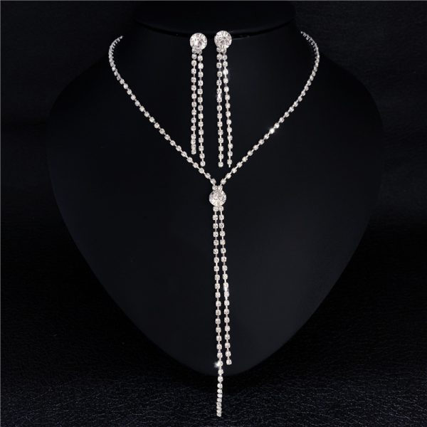 Bridal Ornament Set Wholesale Handmade Fashion Tassel Claw Chain Necklace Earrings Photography Jewelry Set
