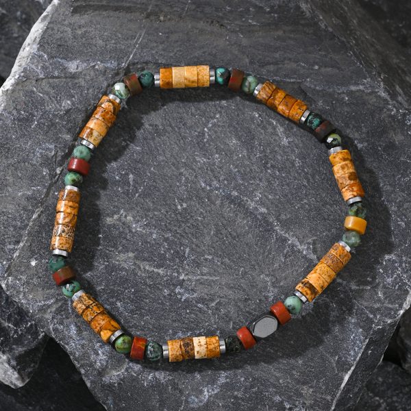 Natural Semi-precious Stone Beads String Men's Bracelet
