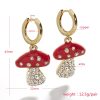 Mushroom oil drop diamond earrings
