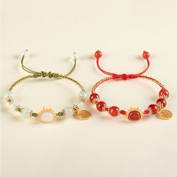 Xiao Hong Rope Bracelet Girls' High-grade Lucky Beads