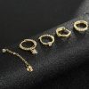 5 Pairs Gold And Silver Ring Earrings Set