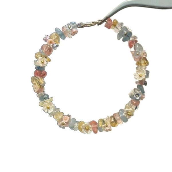 Dopamine Color Crystal Flowers Bracelet