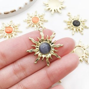 SUNFLOWER Alloy Drop Oil Small Pendant Creative Diy Bracelet Keychain Earrings Pendant