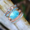 Cut Angle Tianhe Stone Cowhide Woven Bracelet