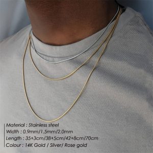 Women's Long Stainless Steel Necklace Simple Couple