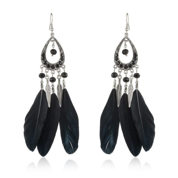 Women's Drop-shaped Feather Earrings Jewelry