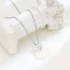 S925 Sterling Silver Chalcedony Peace Buckle Necklace