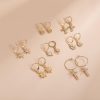 Multi-element Cross Eye Set Earrings Ins Pastoral Style