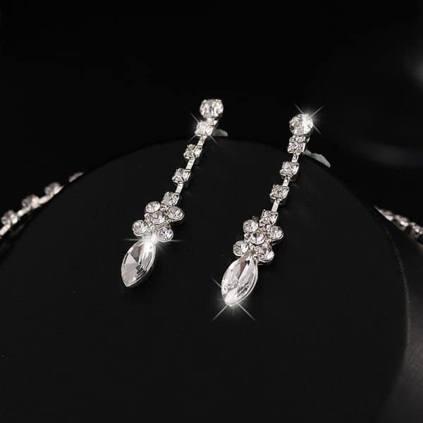 Zircon Necklace And Earrings Set