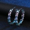 Shining Color Matching Circle Sexy Elegant Zircon Earrings
