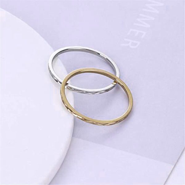 Korean Style Titanium Steel Simple Couple Ring