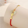 Koi Peace Buckle Hetian Jade Red Rope Bracelet