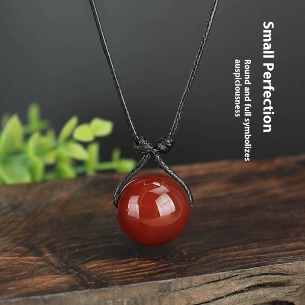 Red Agate Necklace Women's Simple All-matching Long Sweater Chain