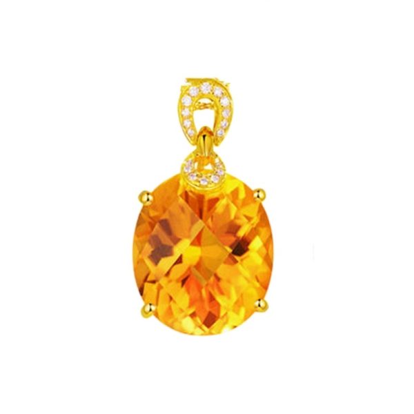 New 8 Karat Natural Citrine Pendant