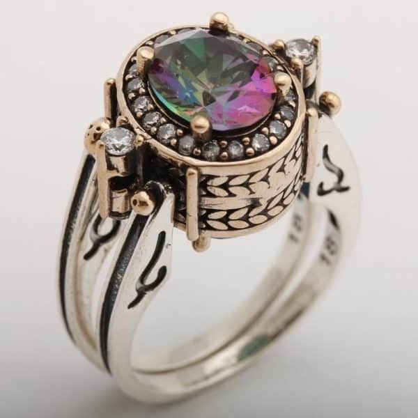 925 Silver Bi-color Ring Exquisite Fashion