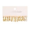 Personalized Metal Three Tube Fried Dough Twist Earring Set 6 Pieces