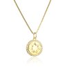 Sun Fire Round Clavicle Chain Necklace Female S925 Sterling Silver