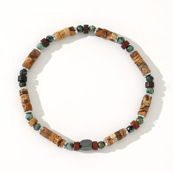 Natural Semi-precious Stone Beads String Men's Bracelet